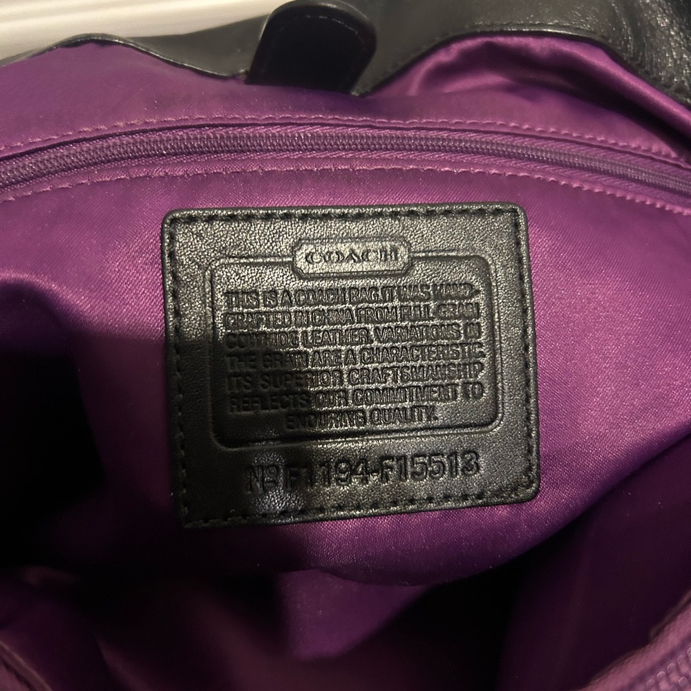 Coach Ashley Black Leather Carryall Satchel F15513 - Picture 5 of 5